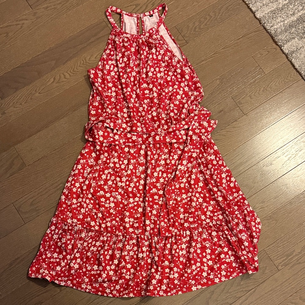 Red Floral womens dress